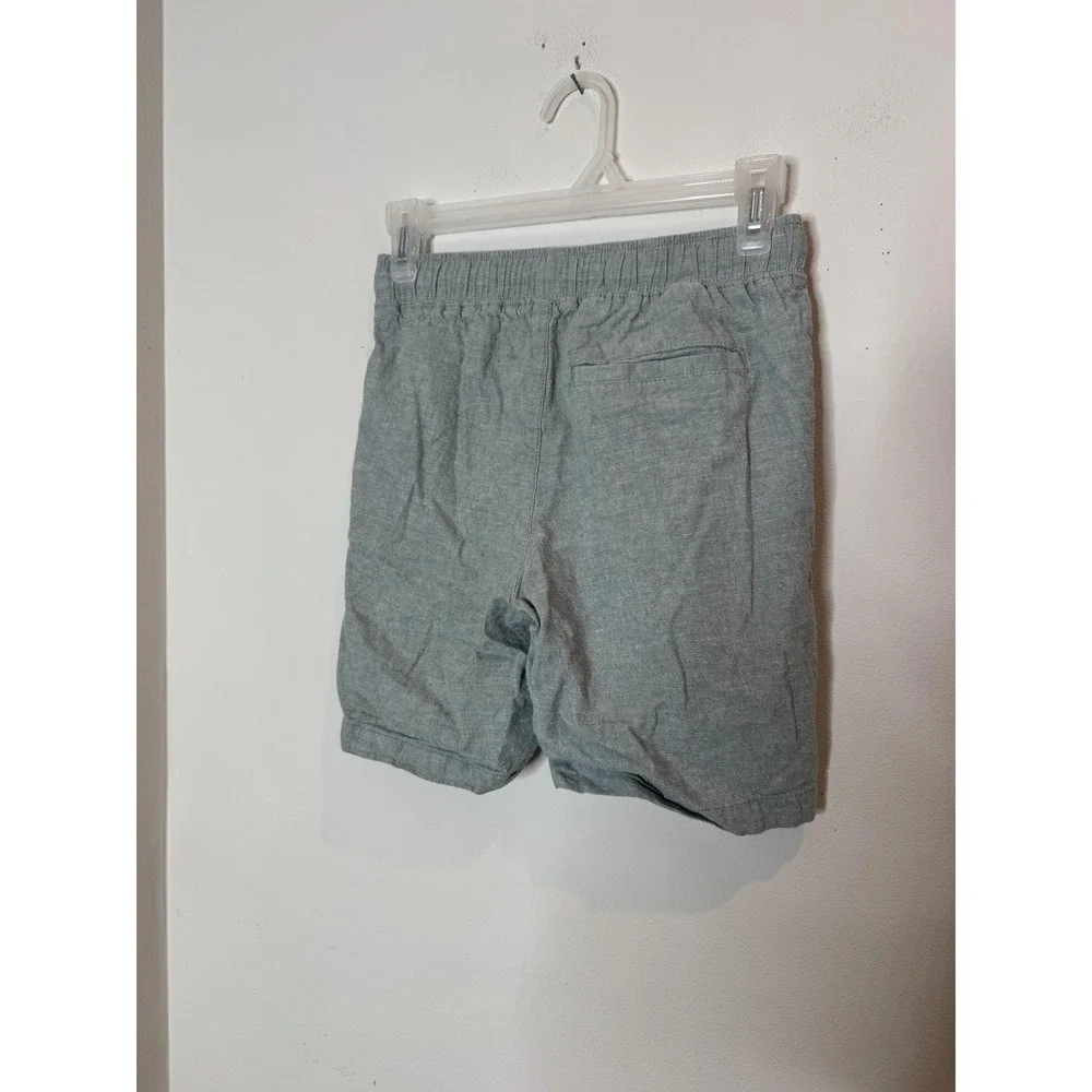 Old Navy Shorts Kids 10-12 Gray Linen Chambray Chino Elastic‎ Waist Drawstring